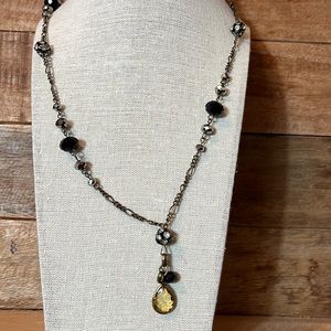 Long crystal necklace - about 40 inches long